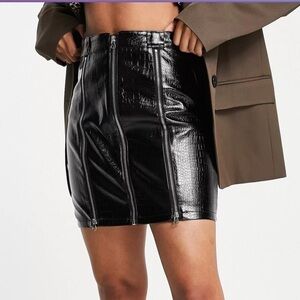Rebellious Faux Leather Mini Skirt Size 6 NWT